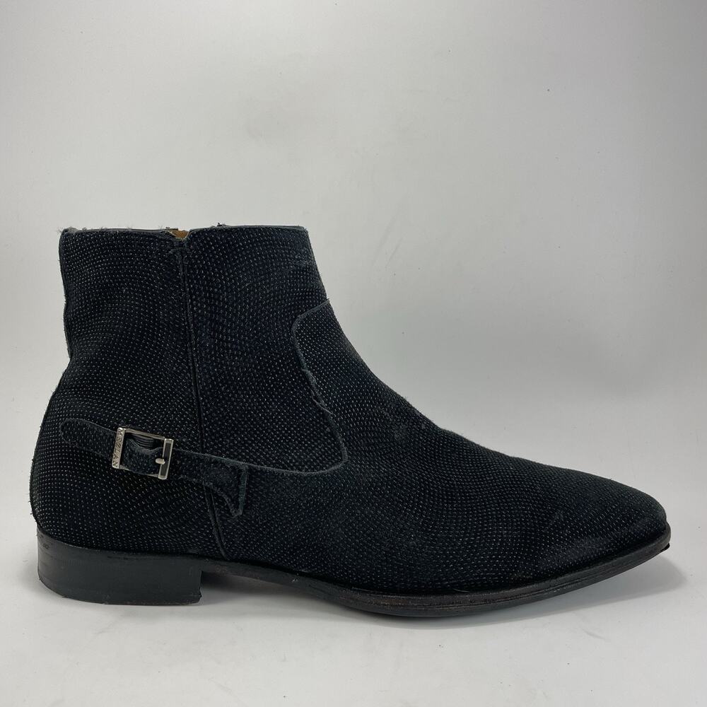 Mezlan Spain Black Suede Jodhpur Chelsea Boots Buckle Detailed Mens Size 10 M